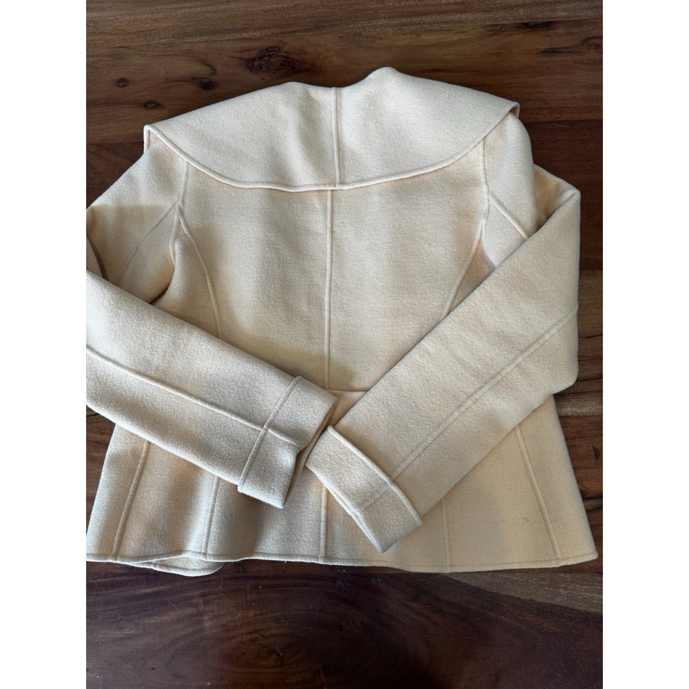Carole Little Vintage Wool Jacket Double Sided Woolen Shawl Collar Yellow Small - Picture 6 of 9